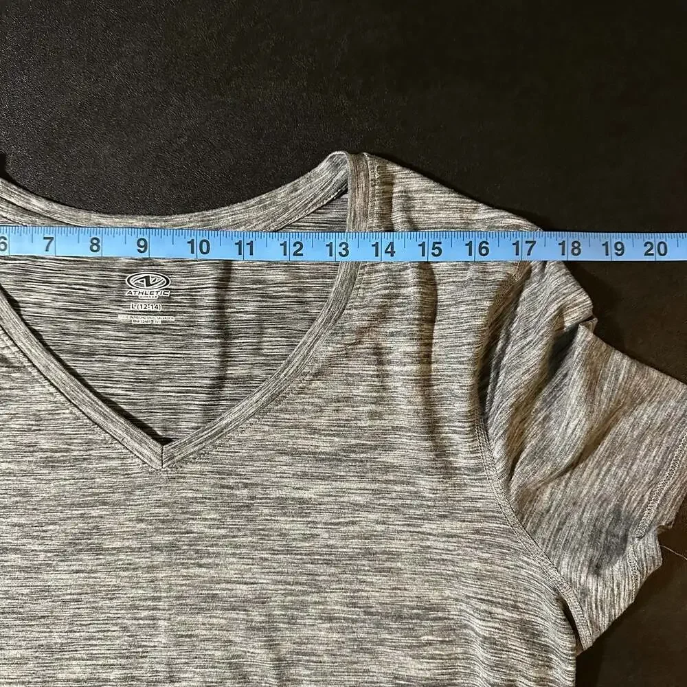 Athletic Works Women's Heather Gray V-Neck Short Sleeve T-Shirt